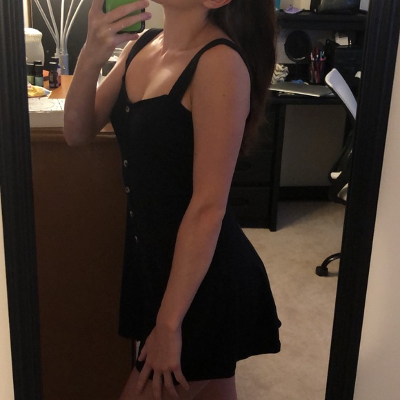 Black Buttoned Romper - Picture 4 of 5